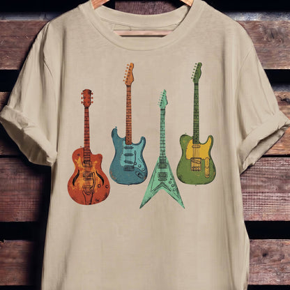 Retro Electric Guitar Collection Tee - The Music Frontiers