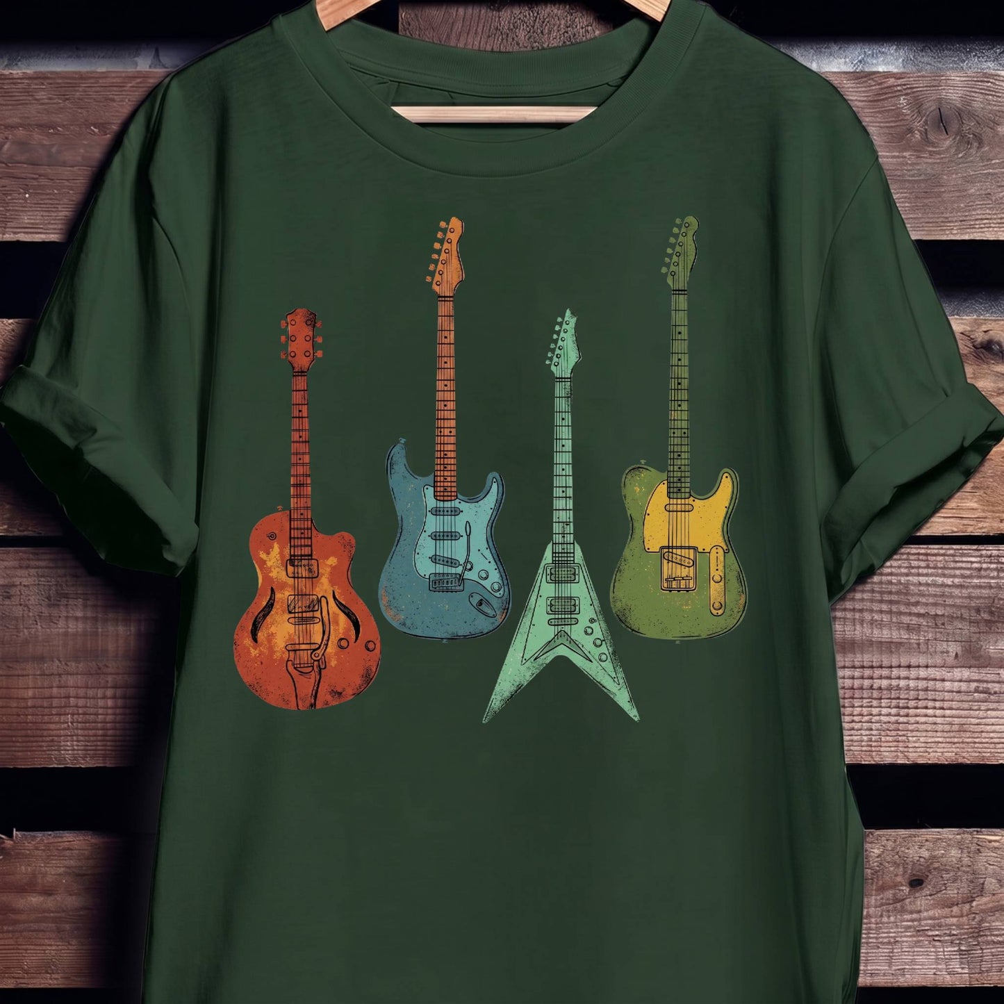 Retro Electric Guitar Collection Tee - The Music Frontiers