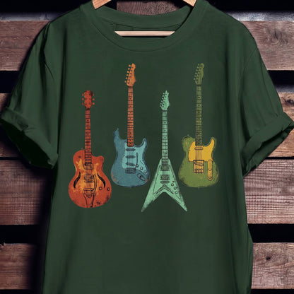 Retro Electric Guitar Collection Tee - The Music Frontiers