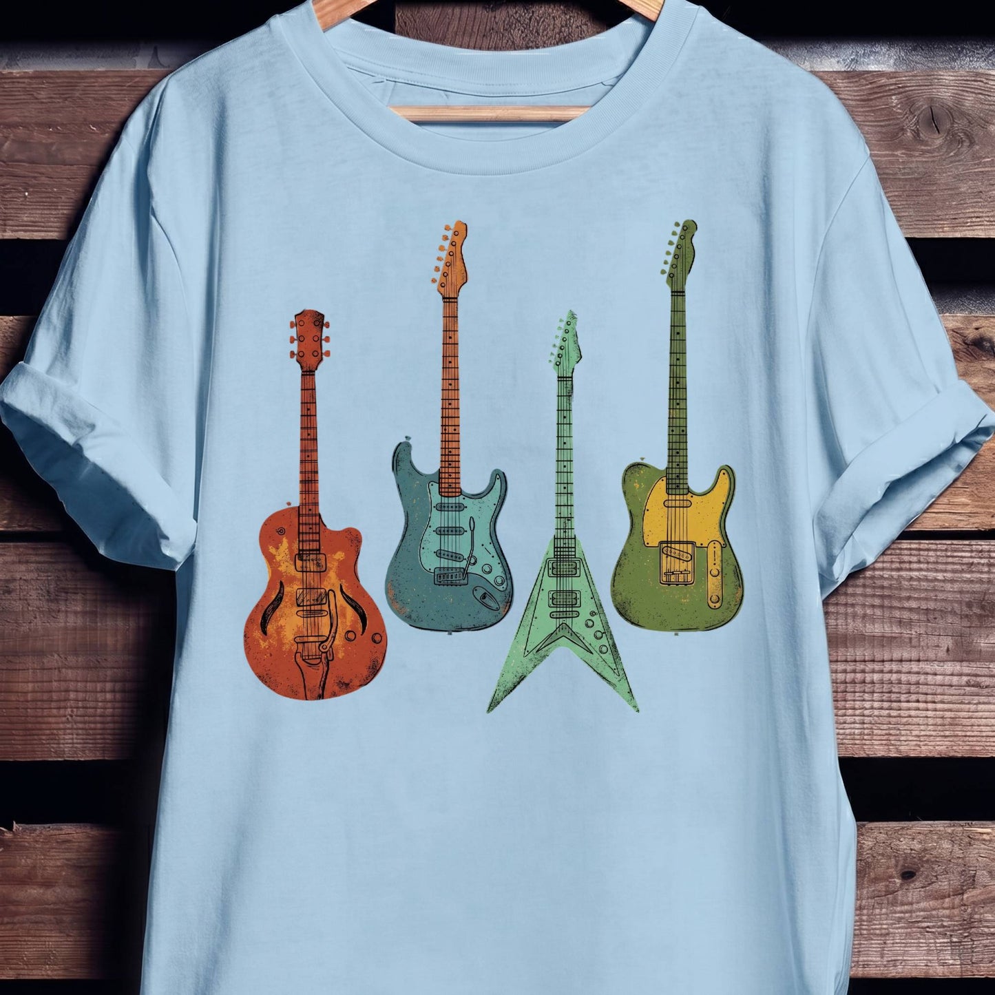 Retro Electric Guitar Collection Tee - The Music Frontiers