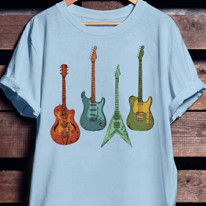 Retro Electric Guitar Collection Tee - The Music Frontiers