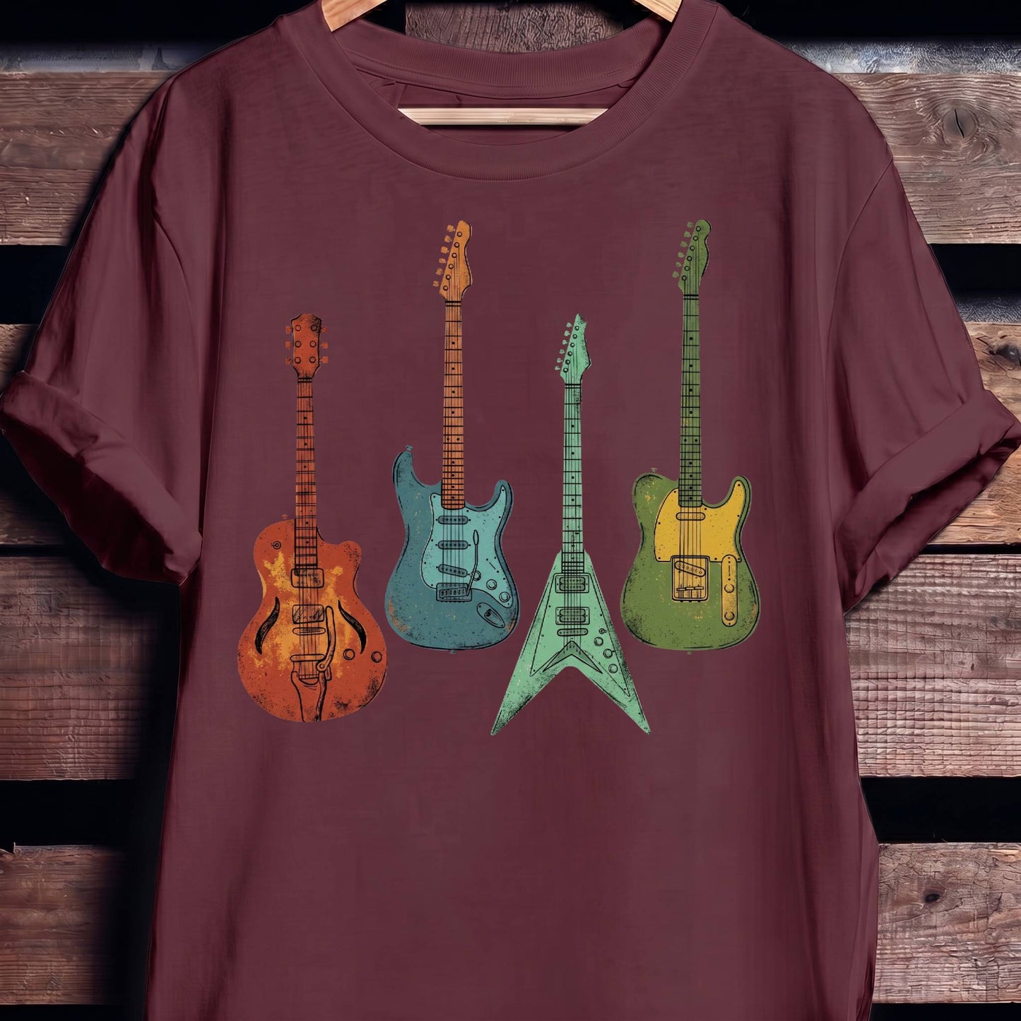 Retro Electric Guitar Collection Tee - The Music Frontiers