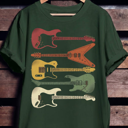 Retro Electric Guitars Collection Tee - The Music Frontiers