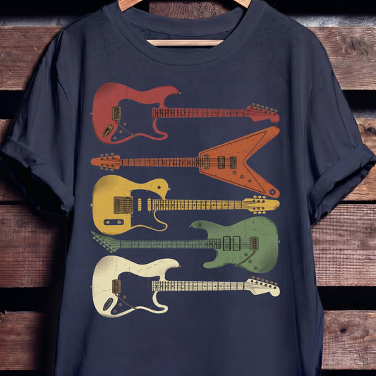 Retro Electric Guitars Collection Tee - The Music Frontiers