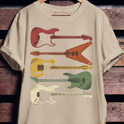 Retro Electric Guitars Collection Tee - The Music Frontiers
