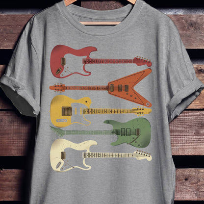 Retro Electric Guitars Collection Tee - The Music Frontiers