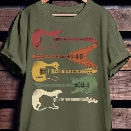 Retro Electric Guitars Collection Tee - The Music Frontiers