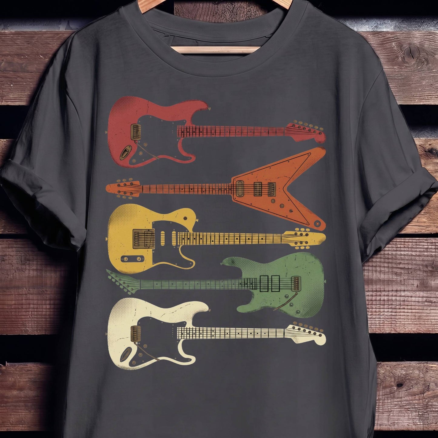 Retro Electric Guitars Collection Tee - The Music Frontiers