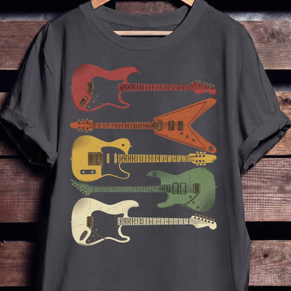 Retro Electric Guitars Collection Tee - The Music Frontiers