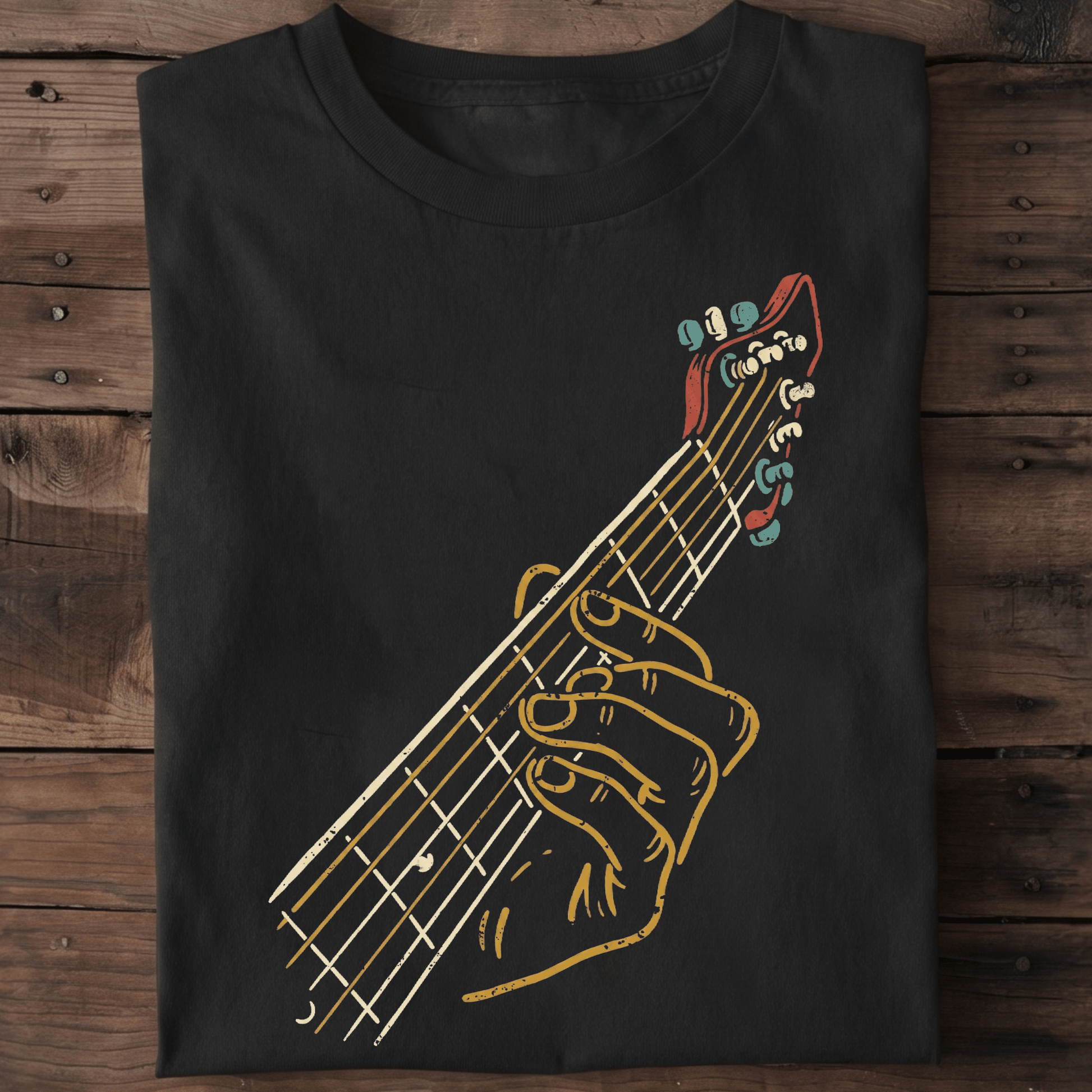 Retro Fretboard Bass Guitarist Tee - The Music Frontiers