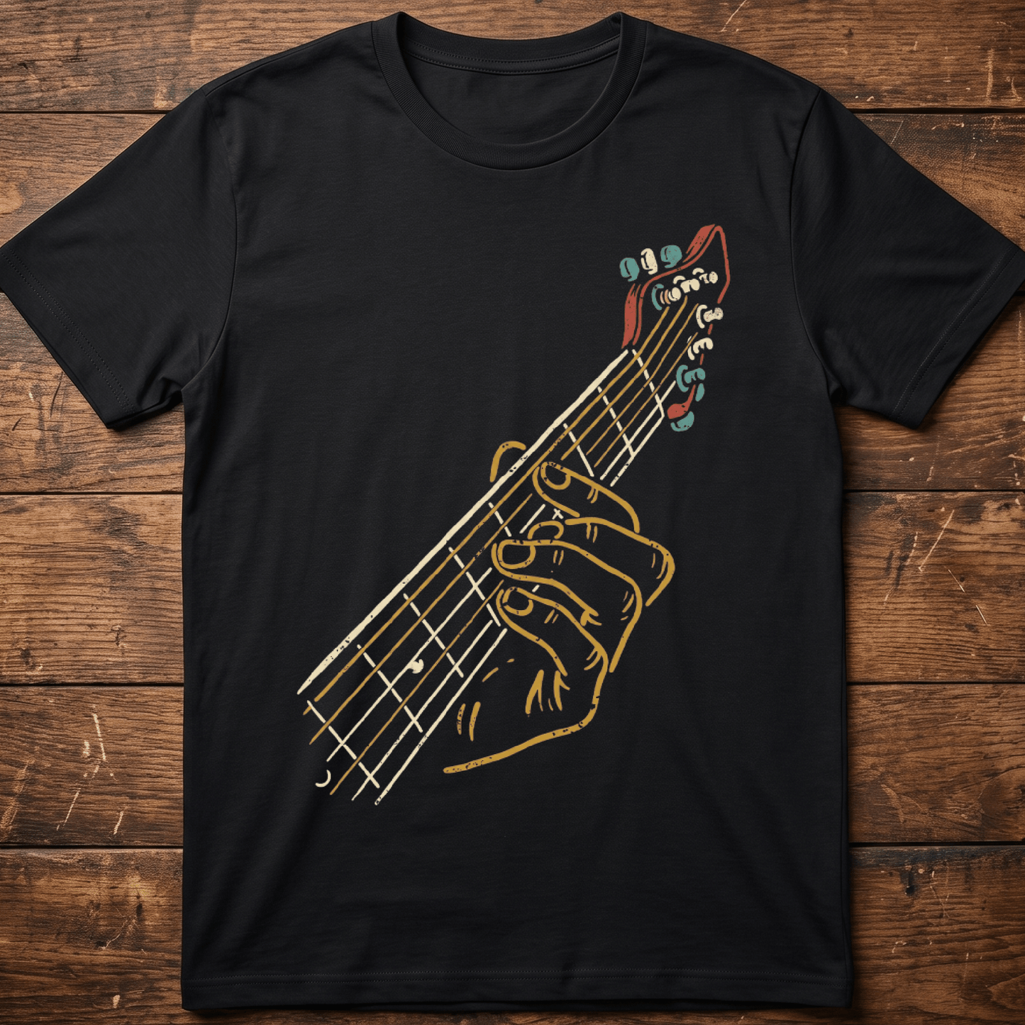 Retro Fretboard Bass Guitarist Tee - The Music Frontiers