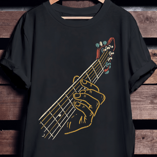 Retro Fretboard Bass Guitarist Tee - The Music Frontiers