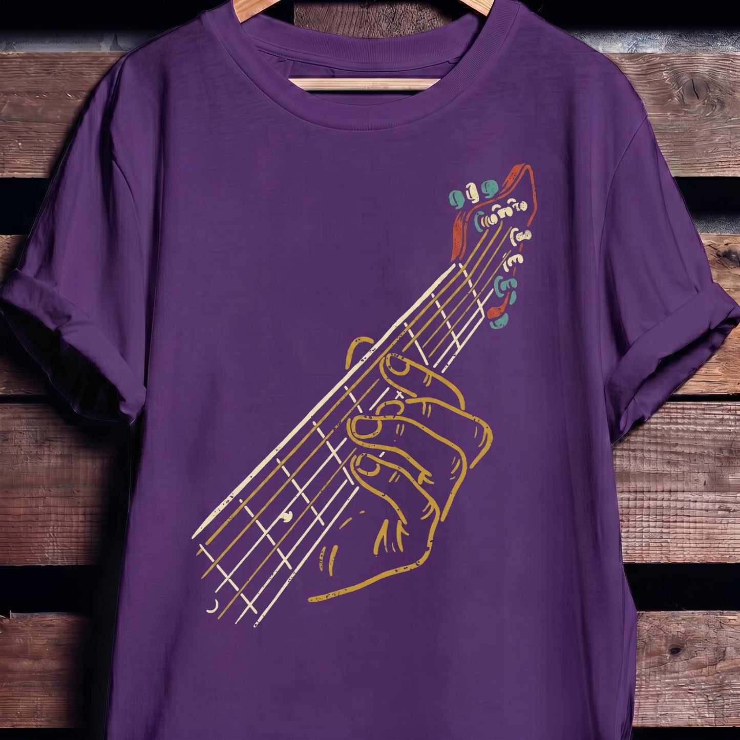 Retro Fretboard Bass Guitarist Tee - The Music Frontiers