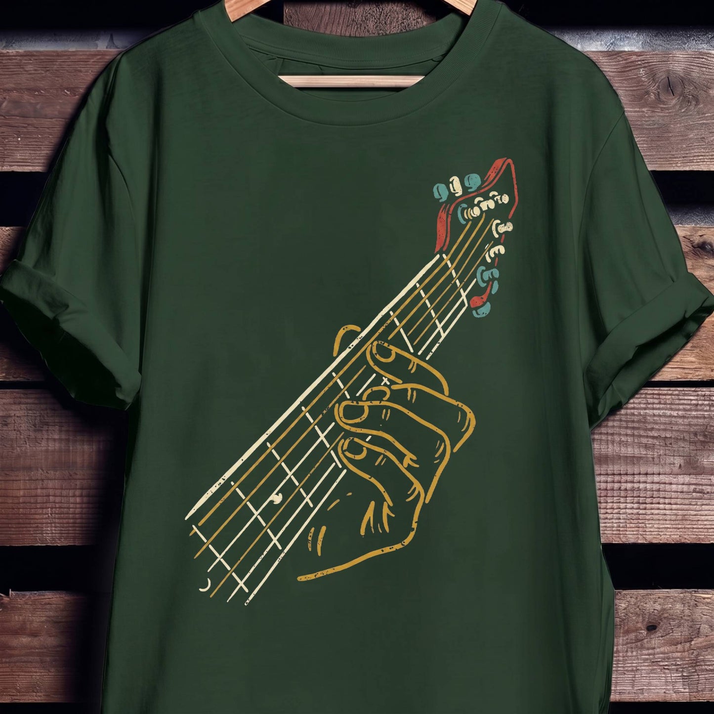 Retro Fretboard Bass Guitarist Tee - The Music Frontiers
