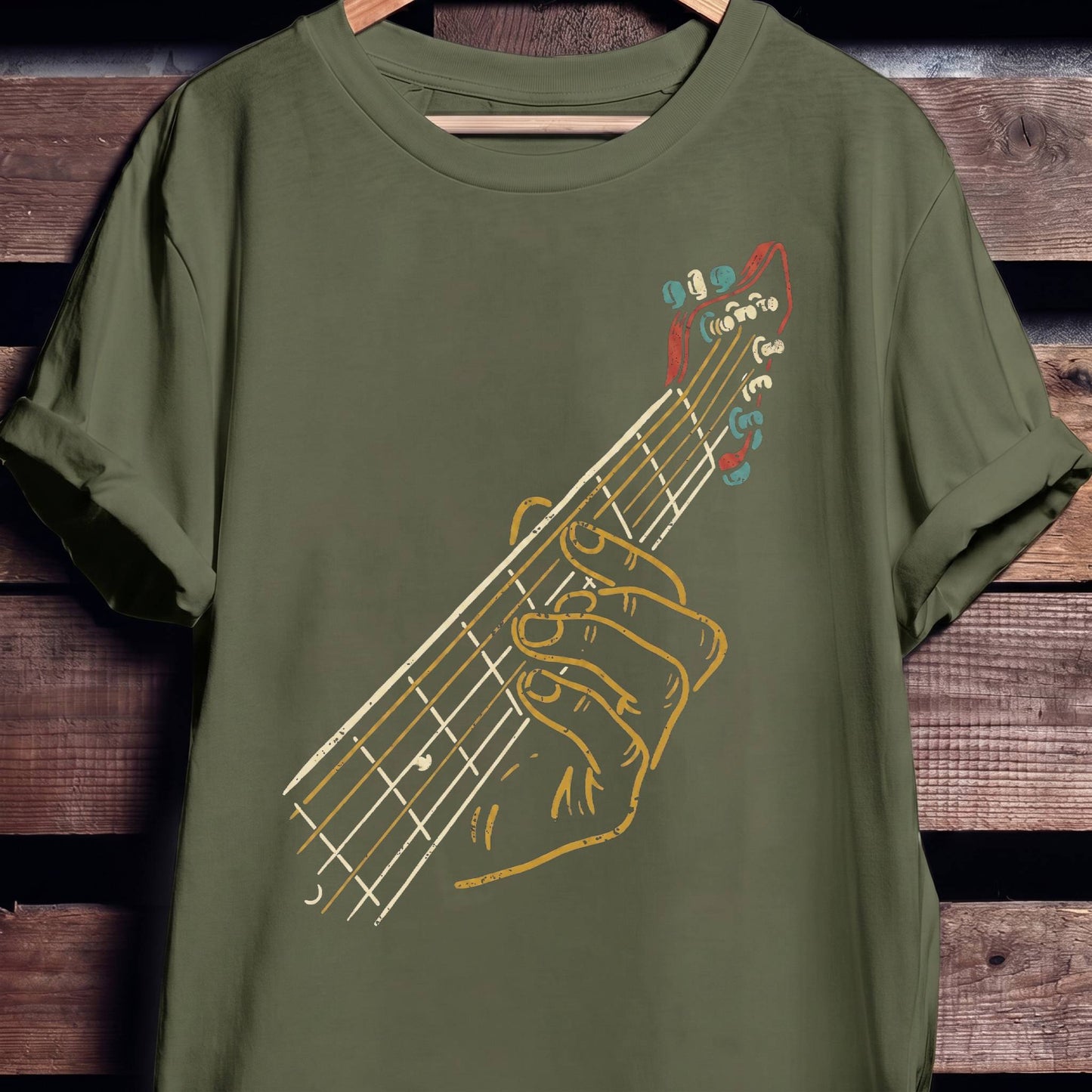 Retro Fretboard Bass Guitarist Tee - The Music Frontiers