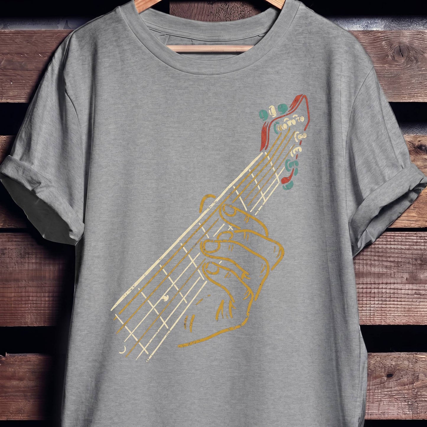 Retro Fretboard Bass Guitarist Tee - The Music Frontiers