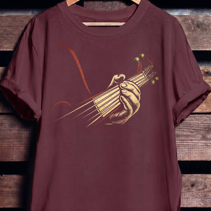 Retro Fretboard Guitarist Hand Tee - The Music Frontiers