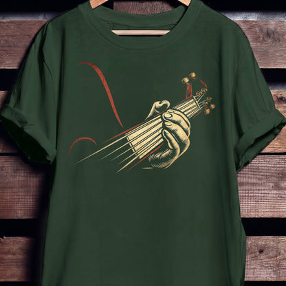 Retro Fretboard Guitarist Hand Tee - The Music Frontiers