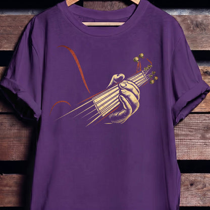 Retro Fretboard Guitarist Hand Tee - The Music Frontiers