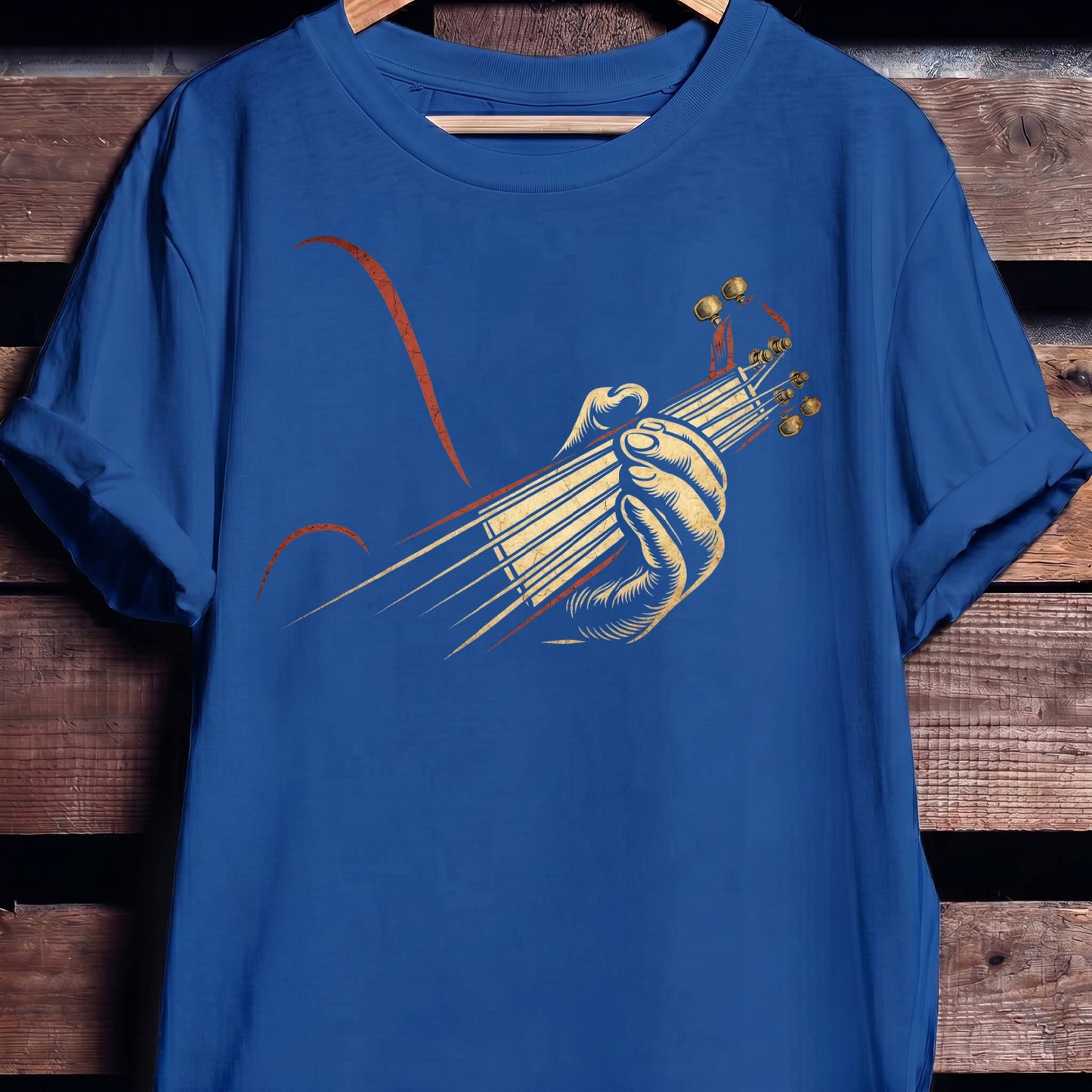 Retro Fretboard Guitarist Hand Tee - The Music Frontiers