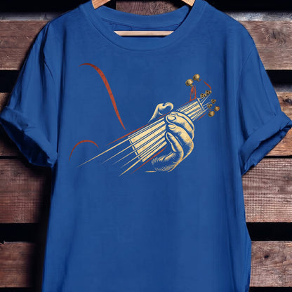 Retro Fretboard Guitarist Hand Tee - The Music Frontiers