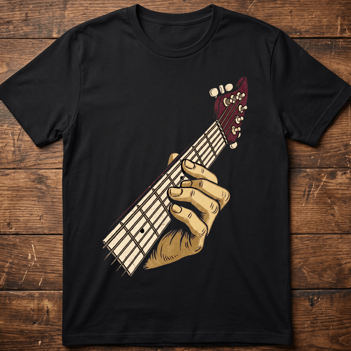Retro Guitar Player Hand Sketch T-Shirt - The Music Frontiers