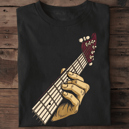 Retro Guitar Player Hand Sketch T-Shirt - The Music Frontiers