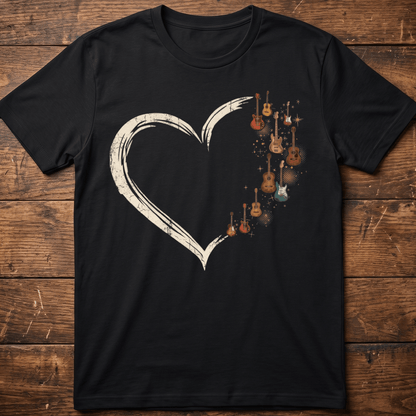 Retro Guitarist Heart T-shirt - Aesthetic Music Lover Gift Tee - The Music Frontiers