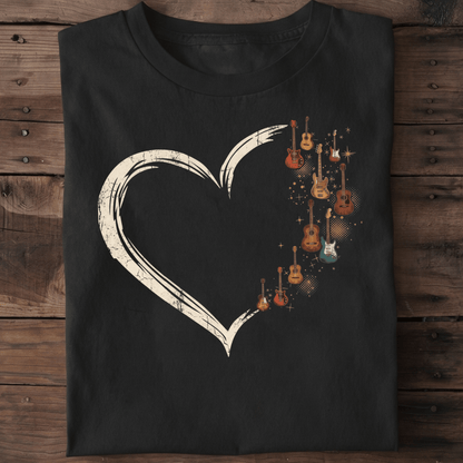 Retro Guitarist Heart T-shirt - Aesthetic Music Lover Gift Tee - The Music Frontiers