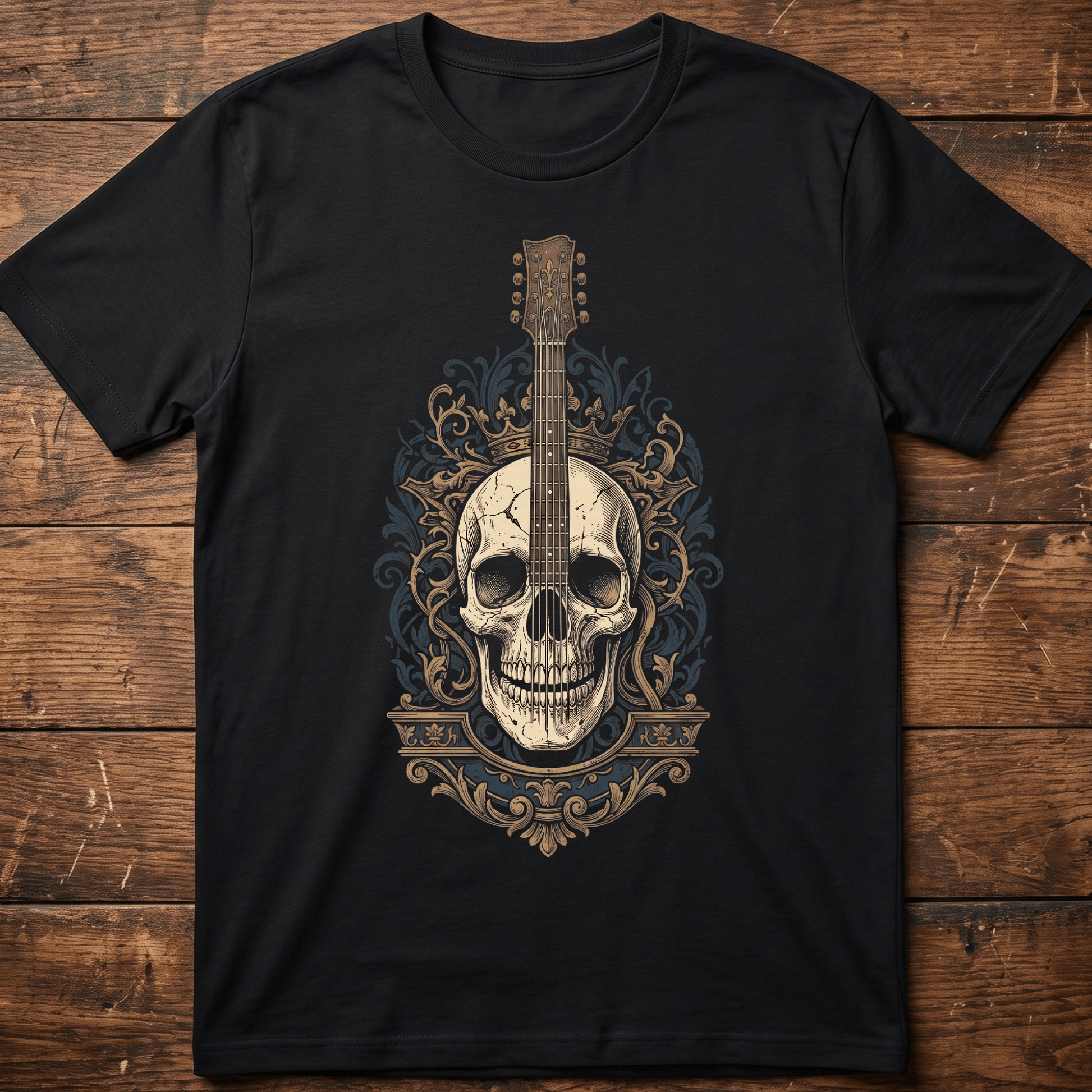 Royal Crowned Skull Guitar T-shirt - The Music Frontiers