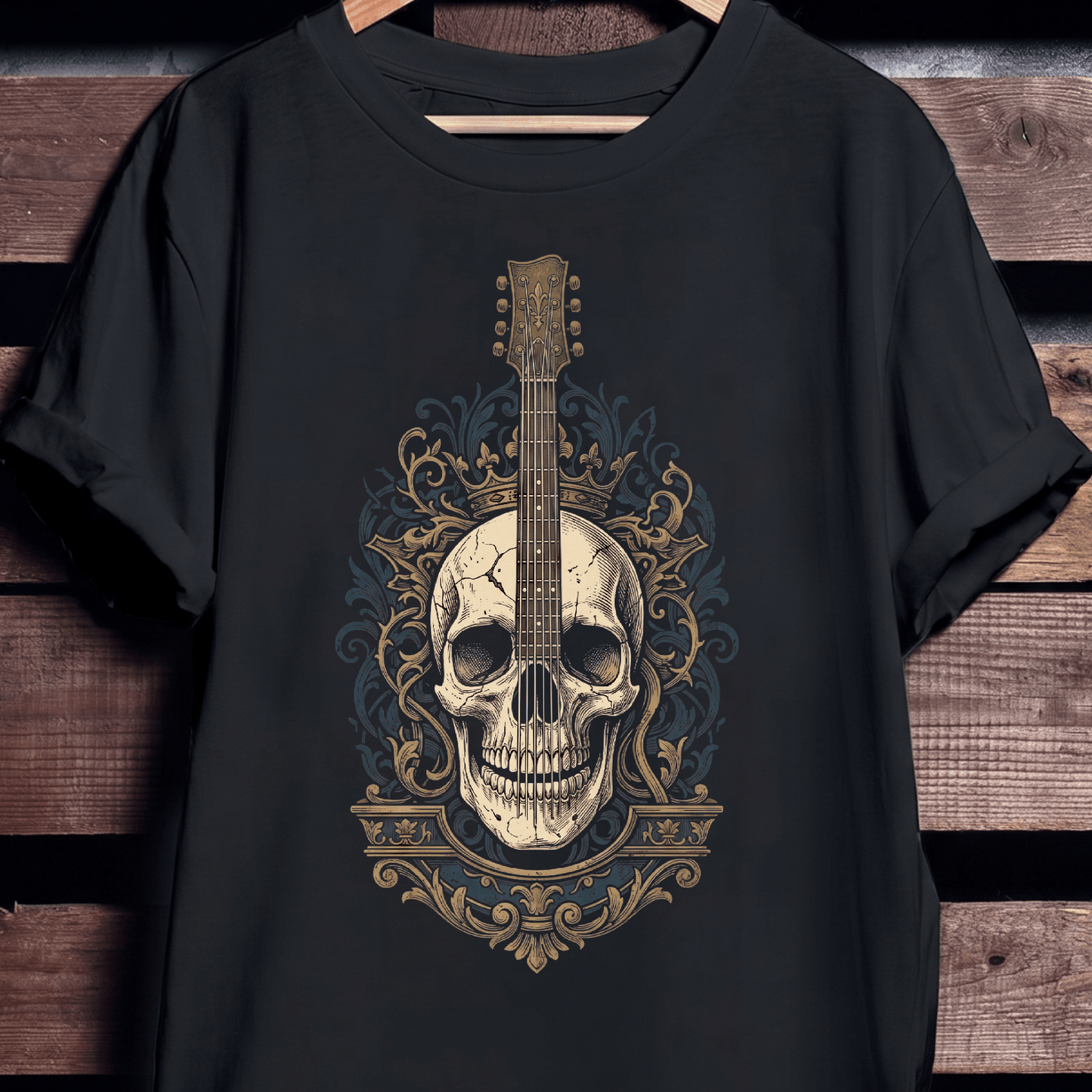 Royal Crowned Skull Guitar T-shirt - The Music Frontiers