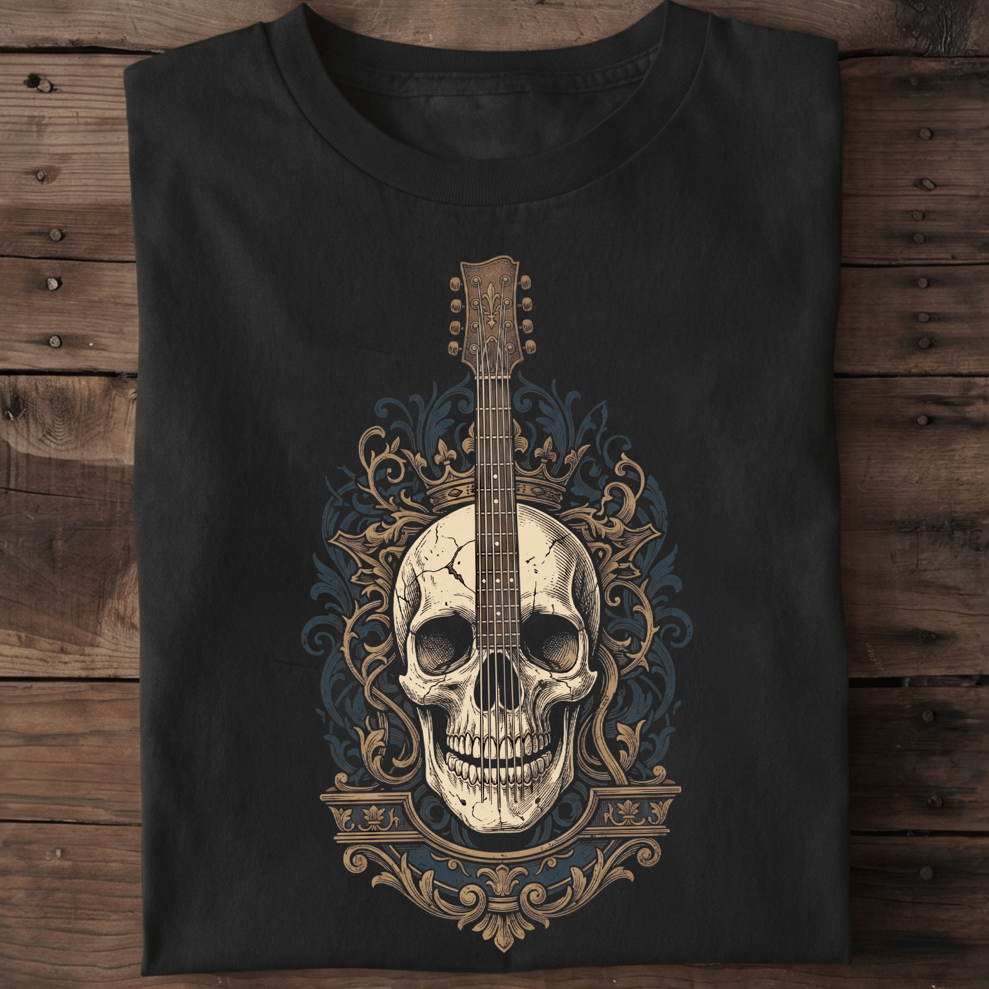 Royal Crowned Skull Guitar T-shirt - The Music Frontiers