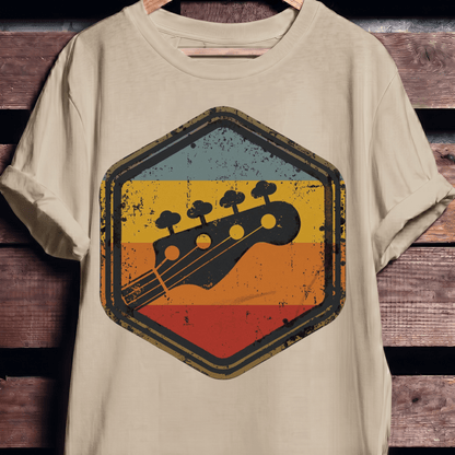 Retro Hexagon Bass Headstock Tee - The Music Frontiers