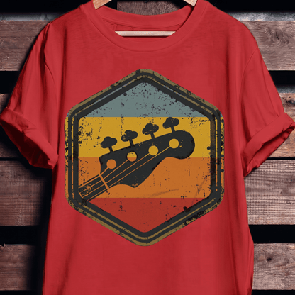 Retro Hexagon Bass Headstock Tee - The Music Frontiers