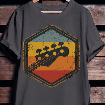 Retro Hexagon Bass Headstock Tee - The Music Frontiers