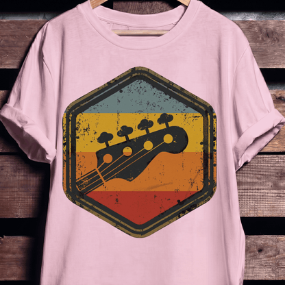 Retro Hexagon Bass Headstock Tee - The Music Frontiers