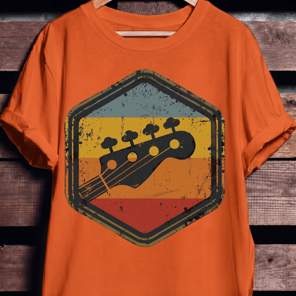 Retro Hexagon Bass Headstock Tee - The Music Frontiers