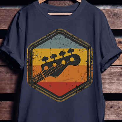 Retro Hexagon Bass Headstock Tee - The Music Frontiers