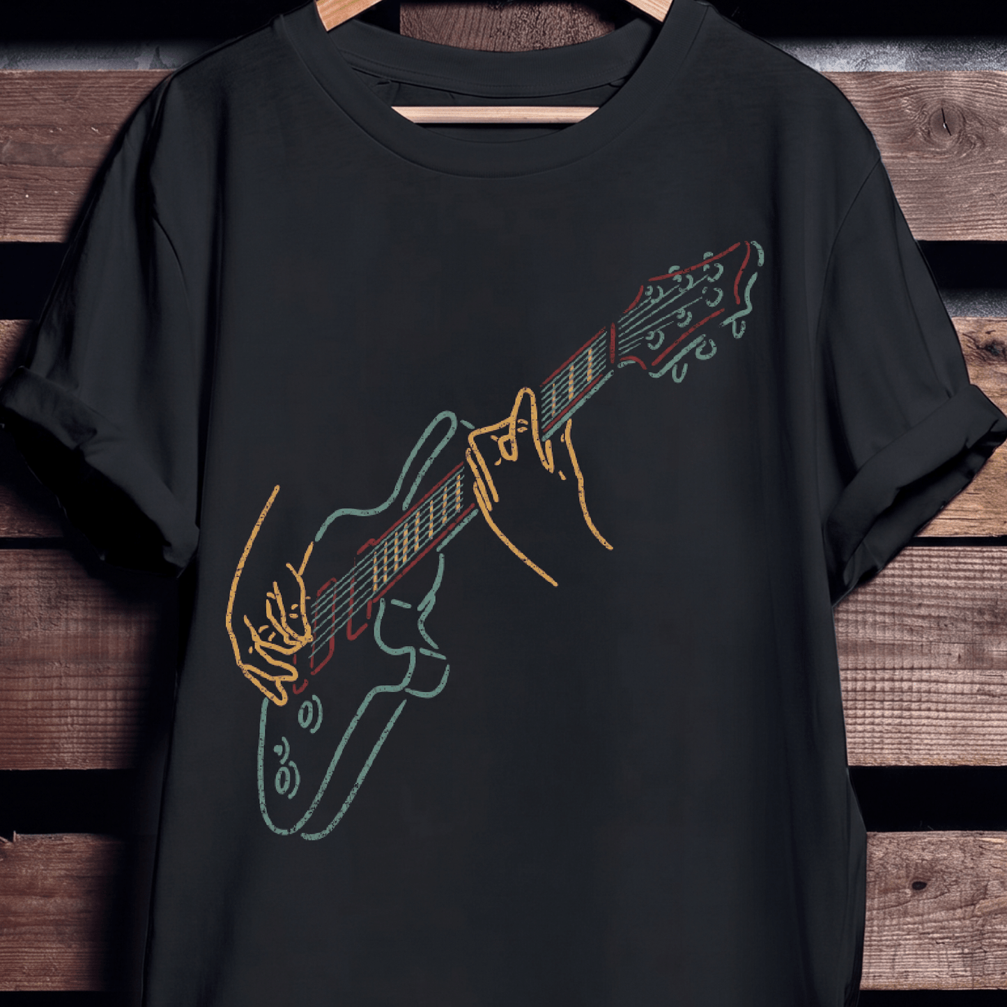 Retro Jamming Electric Guitarist Tee - The Music Frontiers