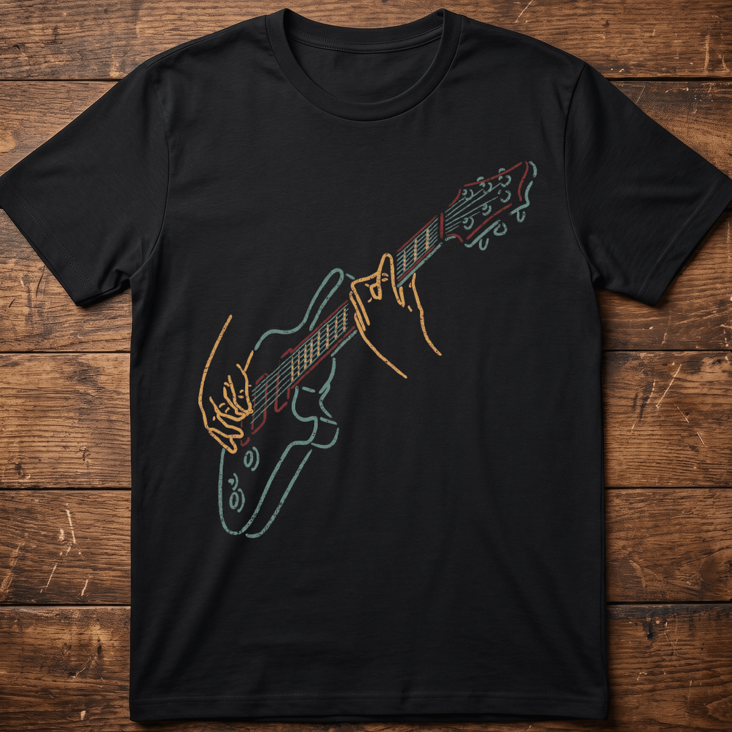 Retro Jamming Electric Guitarist Tee - The Music Frontiers