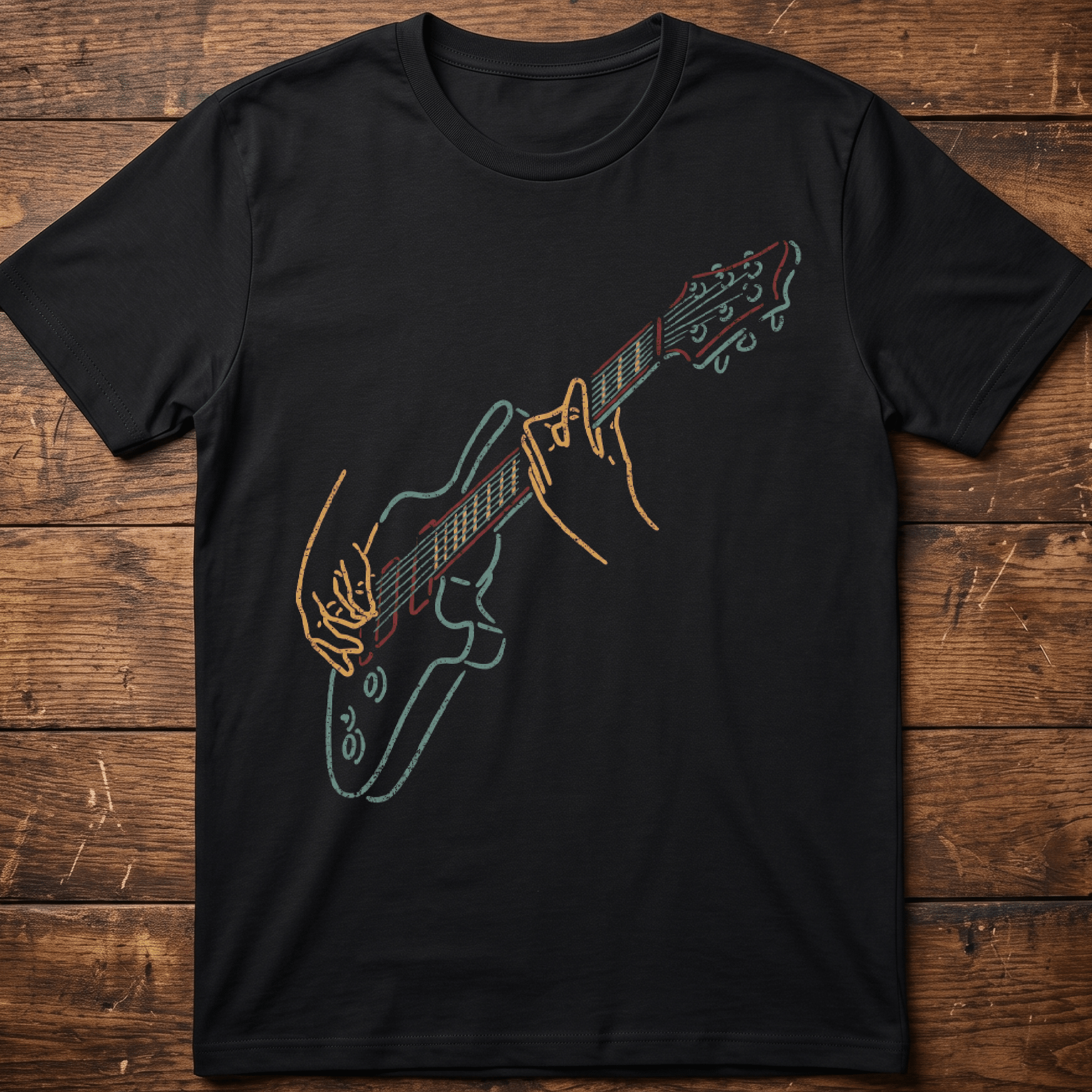 Retro Jamming Electric Guitarist Tee - The Music Frontiers