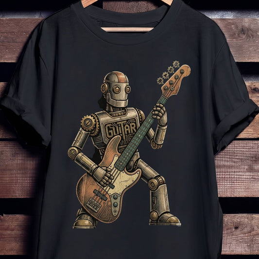 Retro Robot Bass Player Tee - Unisex Standard T-Shirt
