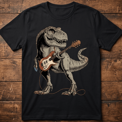Retro Rock T - Rex Guitarist Dinosaur T-Shirt - The Music Frontiers