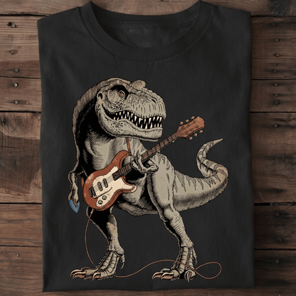 Retro Rock T - Rex Guitarist Dinosaur T-Shirt - The Music Frontiers