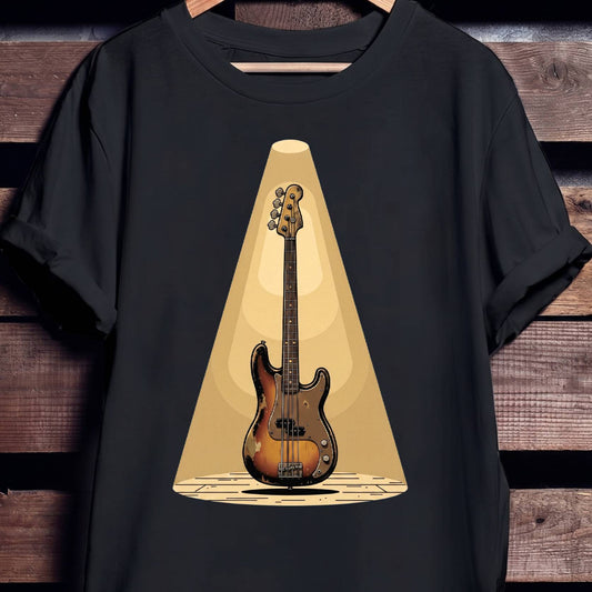 Retro Spotlight Bass Guitar Tee - Unisex Standard T-Shirt
