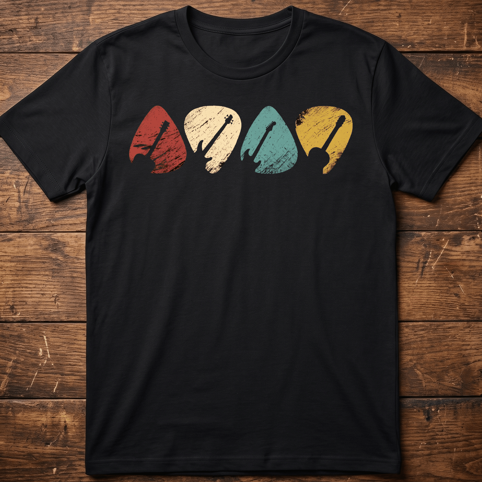 Retro Vintage Guitar Picks T-shirt - The Music Frontiers