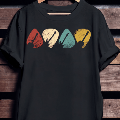 Retro Vintage Guitar Picks T-shirt - The Music Frontiers