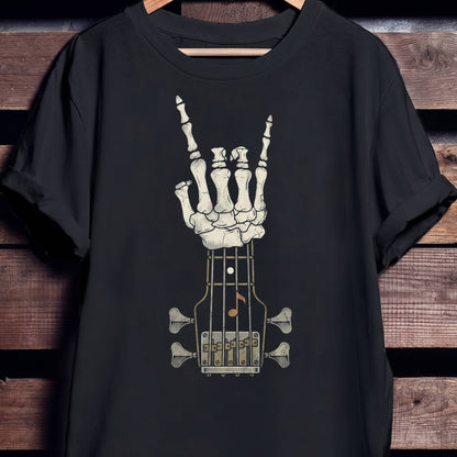 Rock On Bass Skeleton Tee