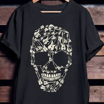 Rock & Roll Skull Bass T-Shirt - Unisex Standard T-Shirt