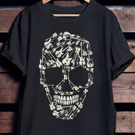 Rock & Roll Skull Bass T-Shirt - Unisex Standard T-Shirt